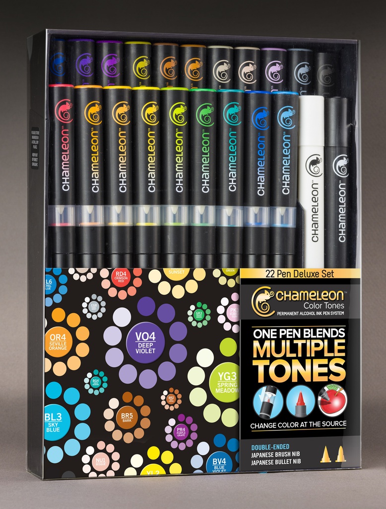 PLUMONES CHAMELEON SET D LUJO 22 PZAS 