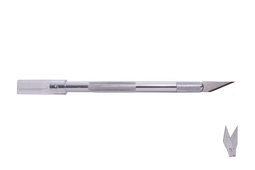 CUCHILLA MANGO DE ALUMINIO CON 2 REFACCIONES