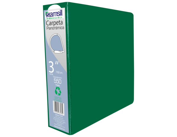 CARPETA 3" HERR D CON VENTANA VERDE