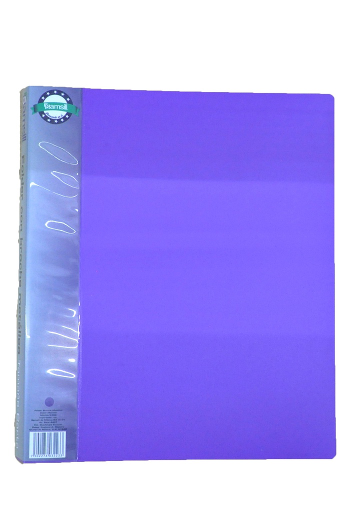 FOLDER BROCHE METÁLICO MORADO ( PALANCA) TAMAÑO CARTA