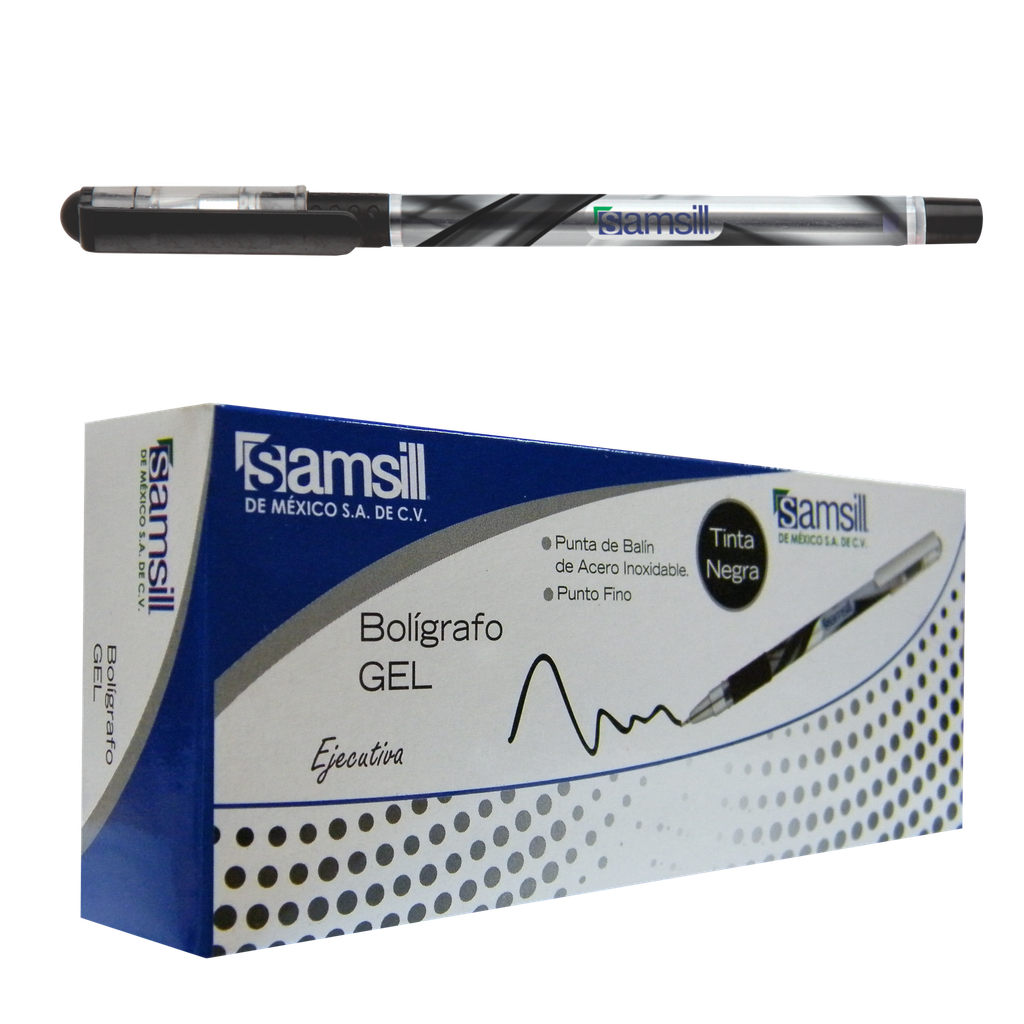 Bolígrafo de gel tipo Ejecutiva tinta negra caja C 12