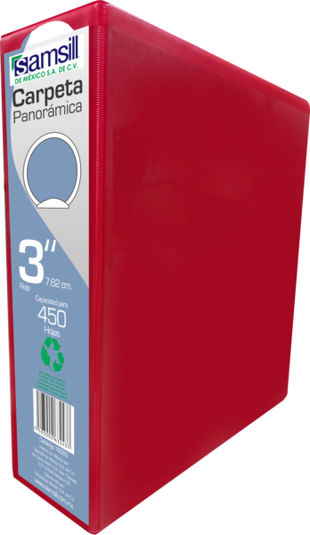 CARPETA 3" HERR D CON VENTANA ROJA