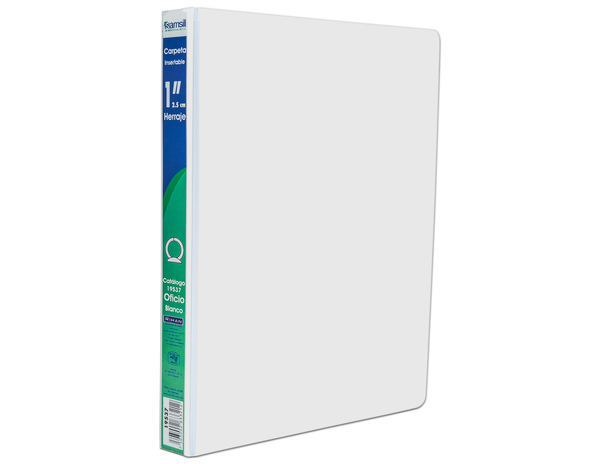 CARPETA 1" OFICIO HERR O CON VENTANA BLANCA 