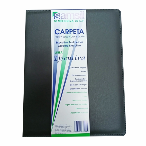 CARPETA PORTABLOCK T/CARTA NEGRO 7503002632994