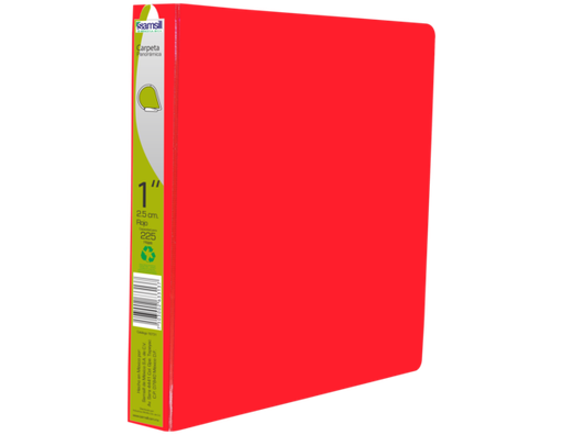 [16731] CARPETA 1" HERR D CON VENTANA  ROJO ESPECIAL 