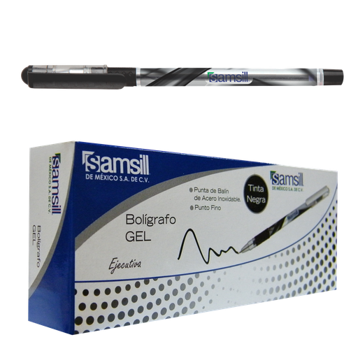 [SAMEJE-12NC] Bolígrafo de gel tipo Ejecutiva tinta negra caja C 12