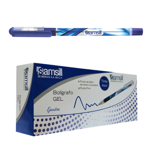 [SAMEJE-12AC] Bolígrafo de gel tipo Ejecutiva tinta azul caja C 12