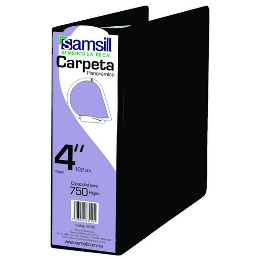[16790] CARPETA 4" HERR D CON VENTANA NEGRA