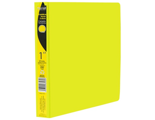 [185303] CARPETA 1" HERR O CON VENTANA  AMARILLO NEON 