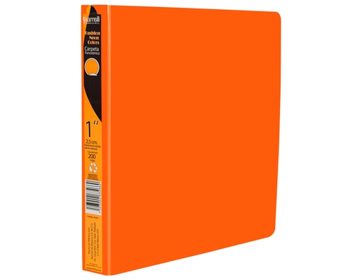 [185305] CARPETA 1" HERR O CON VENTANA  NARANJA NEON 