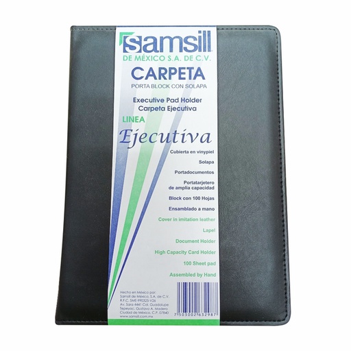 [2987] CARPETA PORTABLOCK T/ESQ.NEGRO 7503002632987